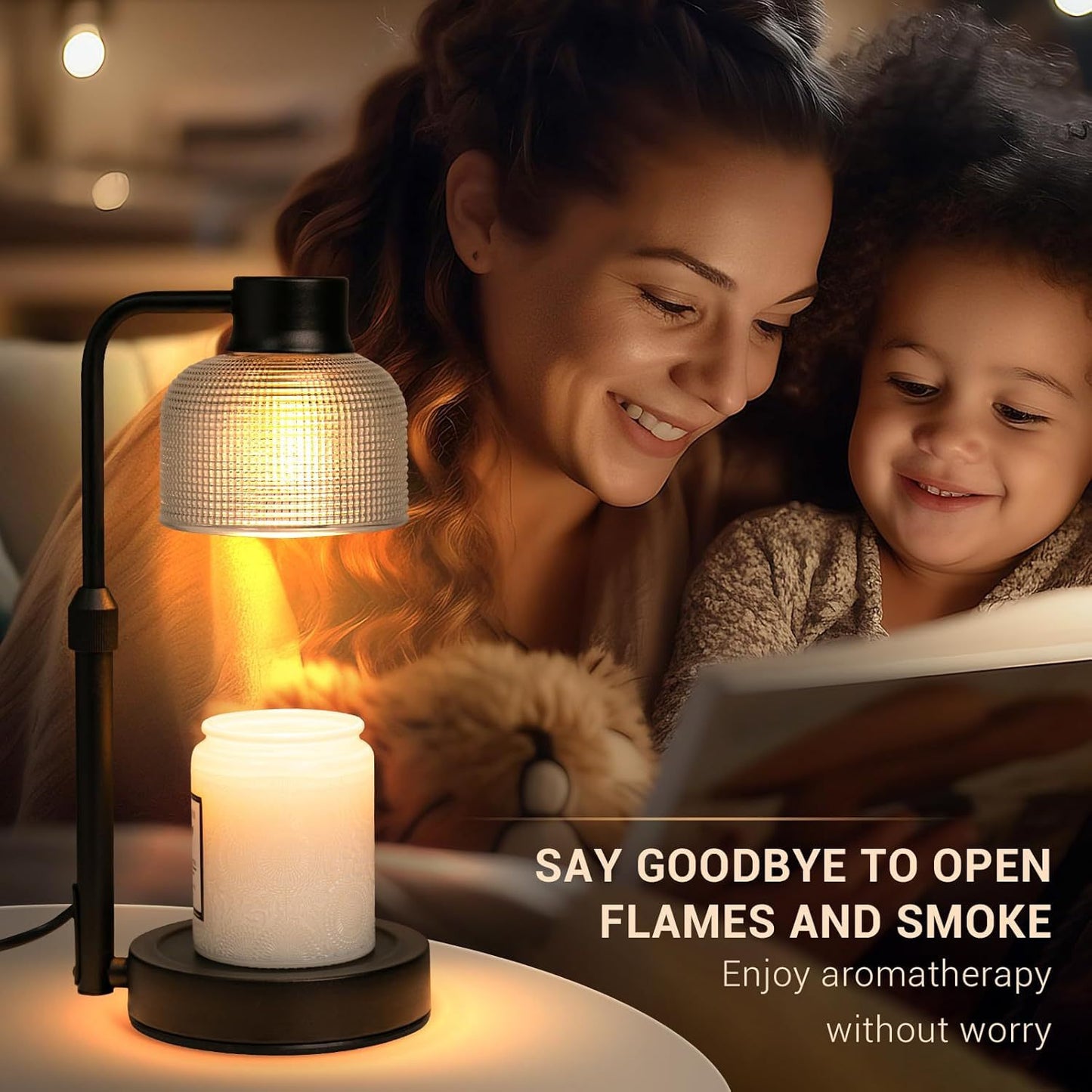 Retro-style Horizontal American-style Ambient Candle Lamp With Adjustable Height And Timer Function