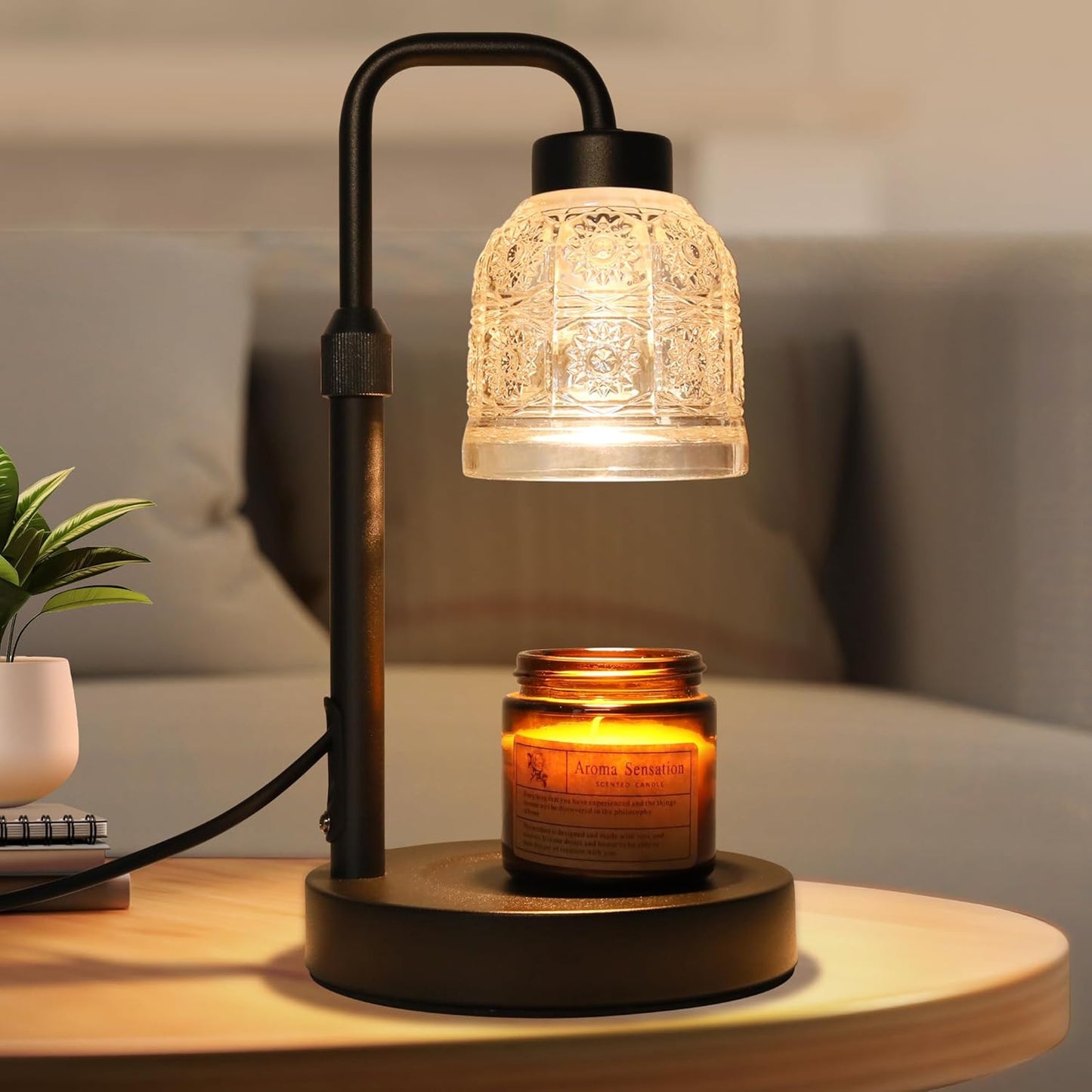 Retro-style Horizontal American-style Ambient Candle Lamp With Adjustable Height And Timer Function