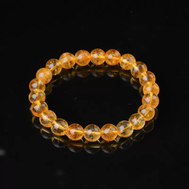 Yellow Crystal Bracelet Exhibition With Golden Yellow Crystal Beads