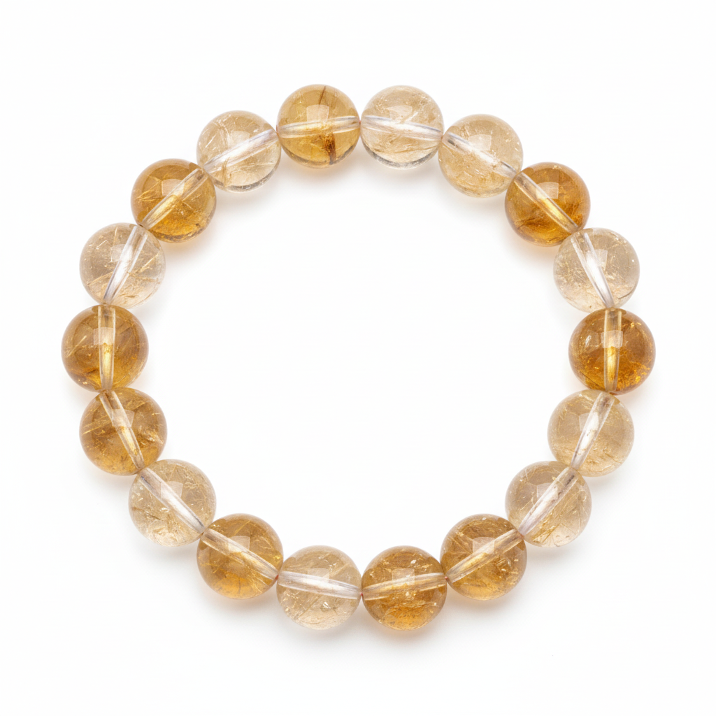 Yellow Crystal Bracelet Exhibition With Golden Yellow Crystal Beads