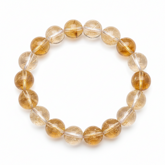 Yellow Crystal Bracelet Exhibition With Golden Yellow Crystal Beads
